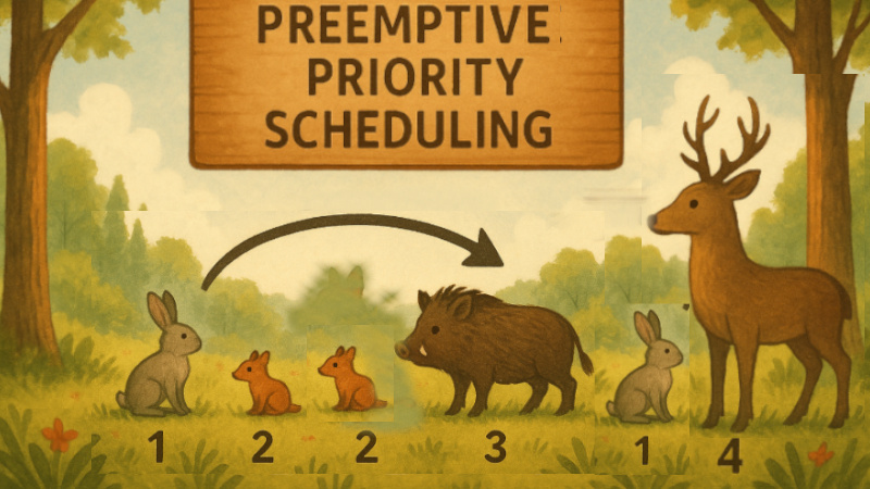 preemptive prioriy scheduling with practice question