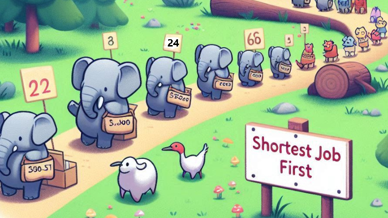 shortest job first scheduling image